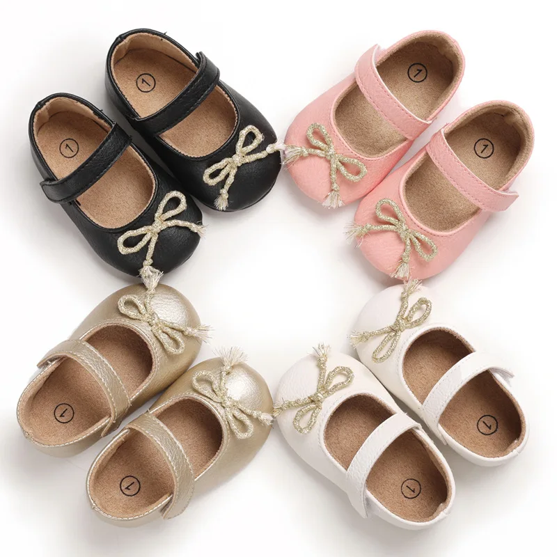 

Newborn Infant Kids Toddler Shoes Spring Children's Butterfly-knot Princess First Walkers Casual Soft Baby Girls Bow-knot Flats