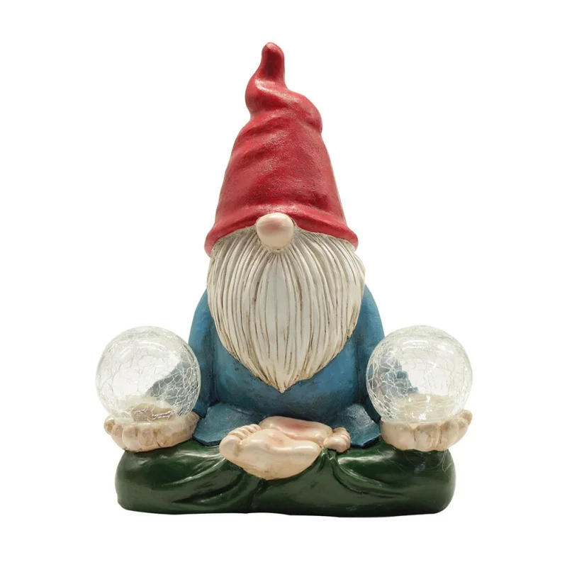 

Outdoor Solar Resin Sculpture Ornaments Luminous Workmanship Exquisite Beautiful Mustache Old Man Cute Decoration
