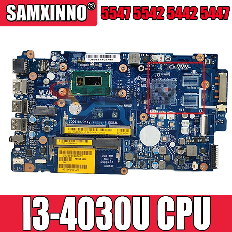 

Оригинальная материнская плата для ноутбука DELL Inspiron 5547 5542 5442 5447 I3-4030U материнская плата CN- 006M0K 006M0K ZAVC0 LA-B012P SR1EN