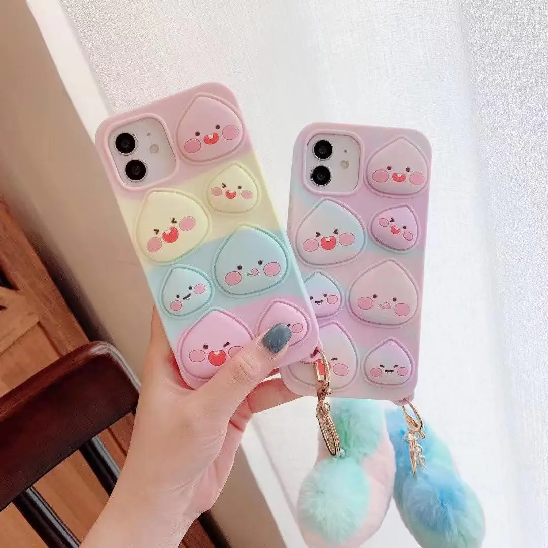 

Pop Fidget Toys coque Silicone Case For iPhone 11 12 X XS XR Pro Max 6 6S 7 8 Plus SE 2020 12 Mini Full Phone Protector Cover