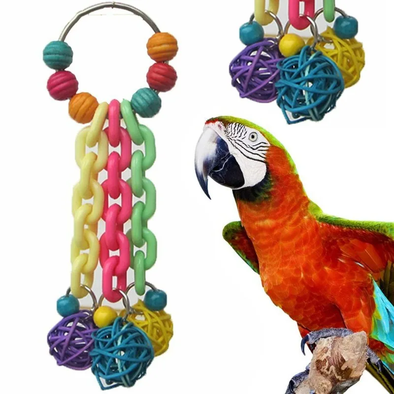 

Colorful Bird Parrot Parakeet Canaries African Budgie Cockatoo Macaw 18cm Cage Chew Toys Pets Playing Accessories Bird Supplies