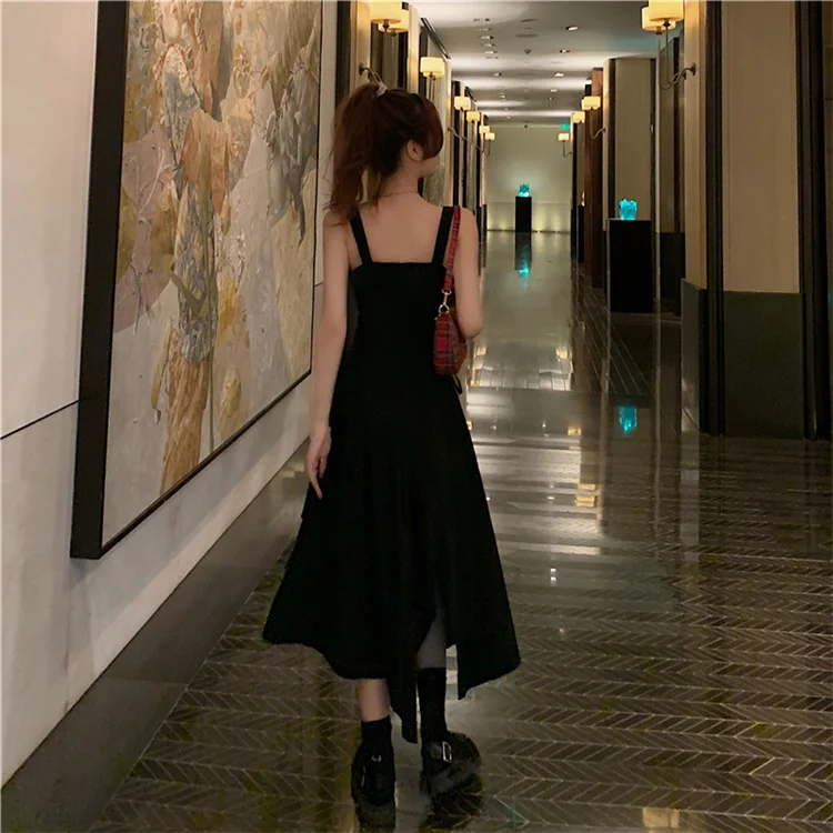 Асимметричное Платье на бретелях Новинка лета 2021 женская одежда дизайнерская