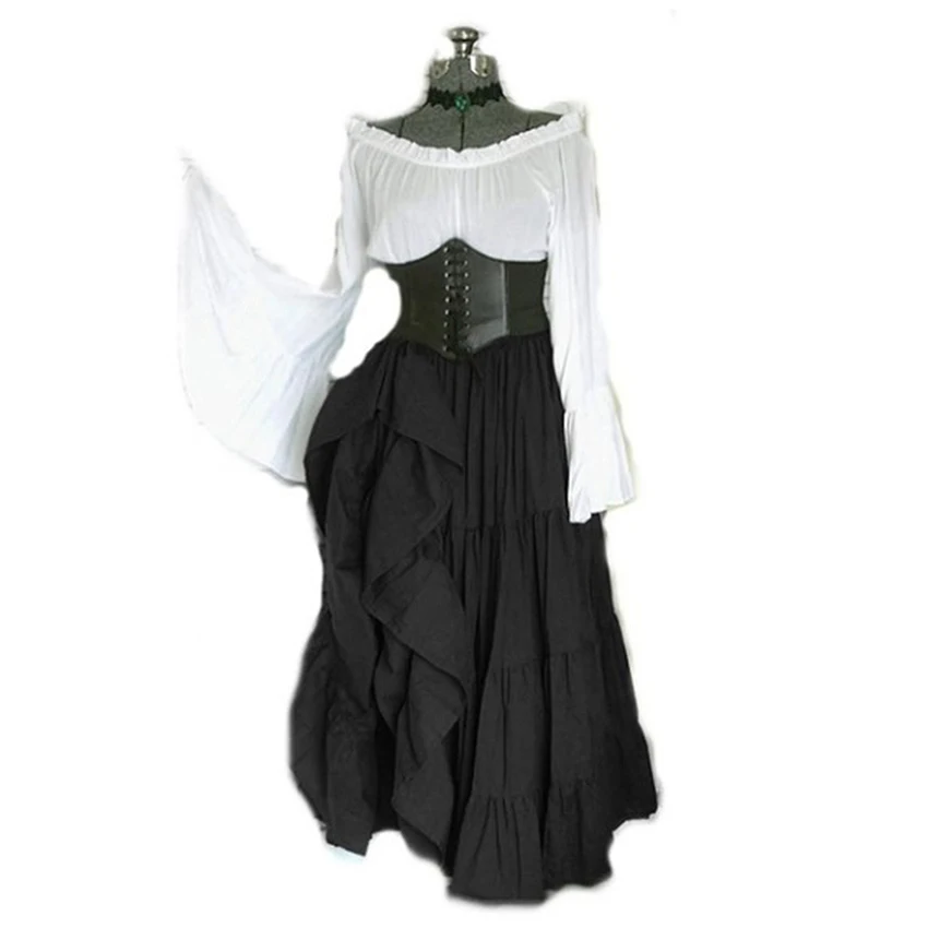 Средневековый Костюм 2020 костюм на Хэллоуин для женщин длинное платье старого