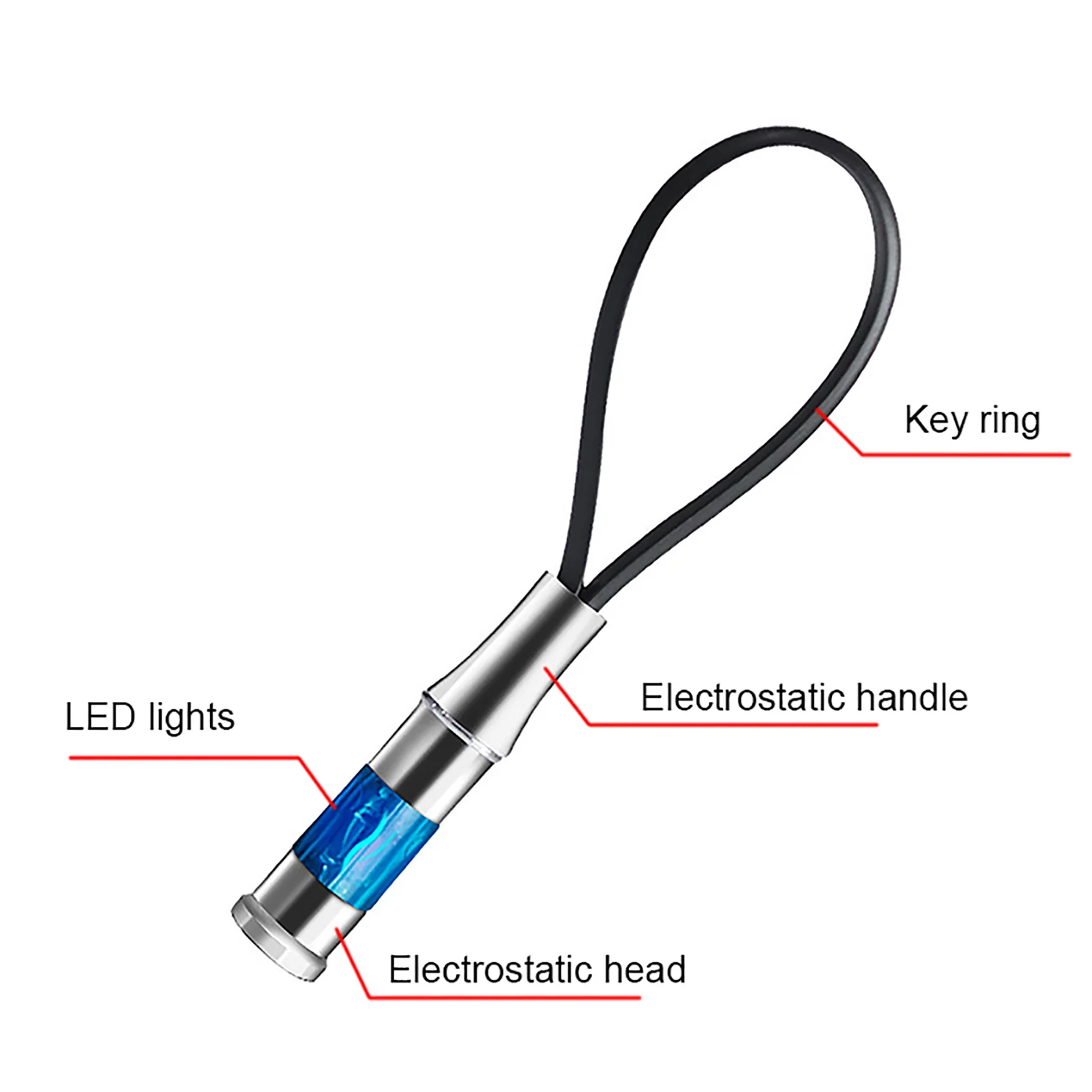 

High Voltage Anti-Static Keychain Car Static Body Static Eliminator Discharger Fashion Key Ring Car Interior Accessories