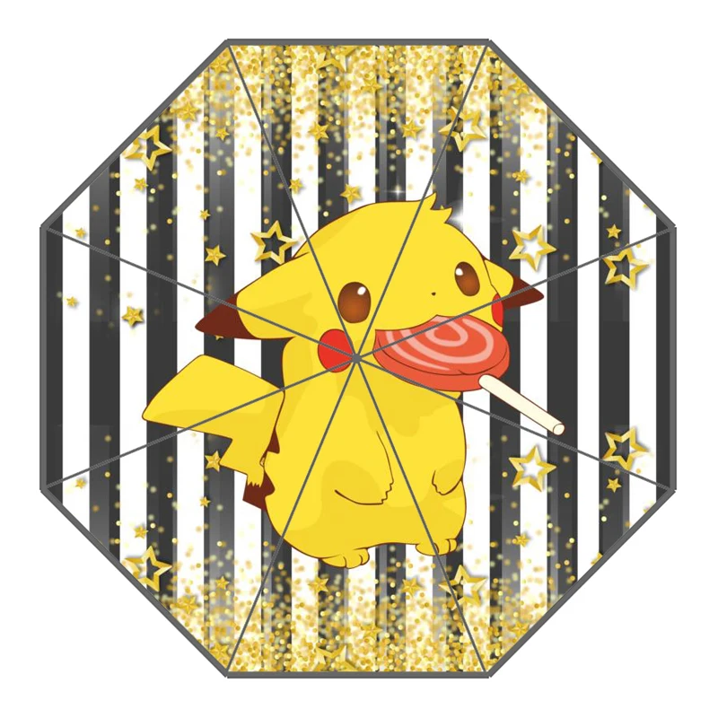 17 P# Pikachu Pokemon Зонт с индивидуальным принтом складной зонт от солнца и дождя для путешествий неавтоматический декоративный зонт высокого качества - Цвет: 17