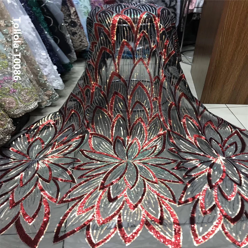Кружевная ткань с блестками новейшая африканская кружевная Высококачественная