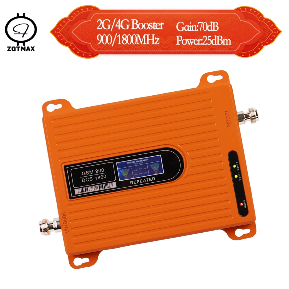 Усилитель сотового сигнала ZQTMAX 2g 4g LTE усилитель сотовой связи репитер gsm 70 дБ 900 1800