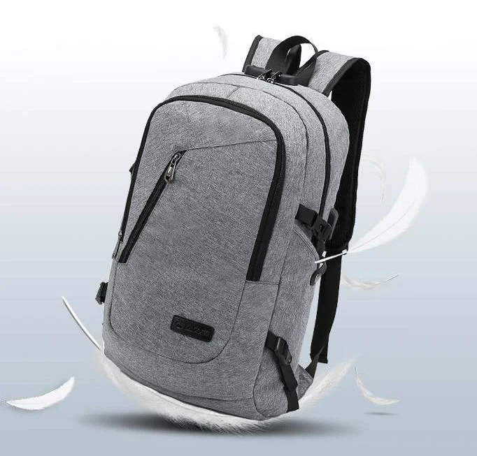 Студенческая школьная сумка в студенческом стиле унисекс с usb портом для зарядки деловой водонепроницаемый