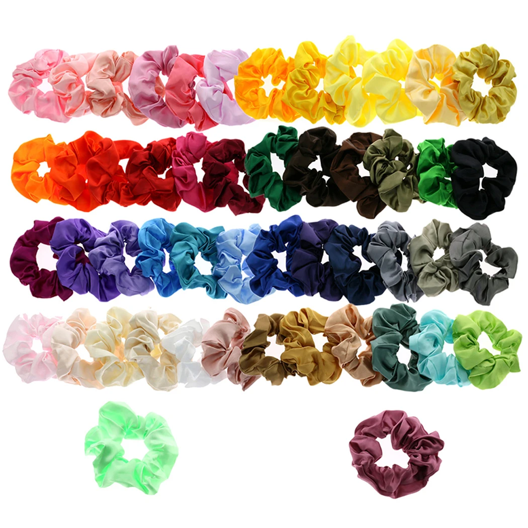 

12PCS Women Girls Satin Scrunchie Elastic Solid Color Hair Scrunchie Satin Hair Tie Hair Accessories Headwear Ponytail Holders