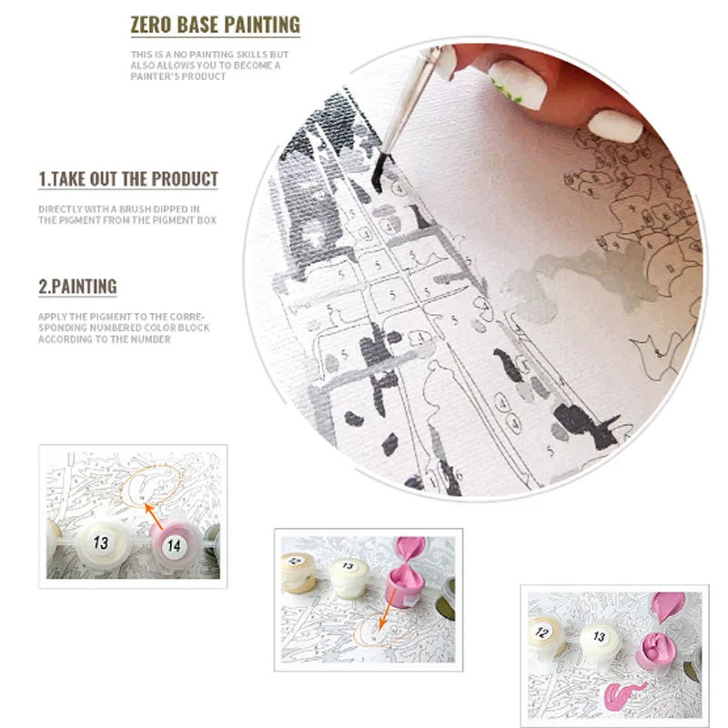 

DIY Adult Digital Painting Set Manual Painting By Children Beginners Murals-The Four Seasons Of The Tree Of Life 16*20 Inch
