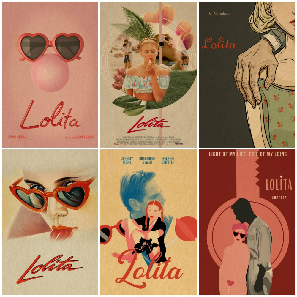 Постеры с изображением аниме Адриана Лина из фильма лолита ретро настенные