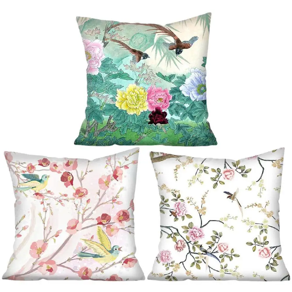 

Flowers Cushion Cover Pillow Decorative Tropical Plant Parrot Cushion Cover Pillow Decorative Pillowcase For Sofa Pillowcover