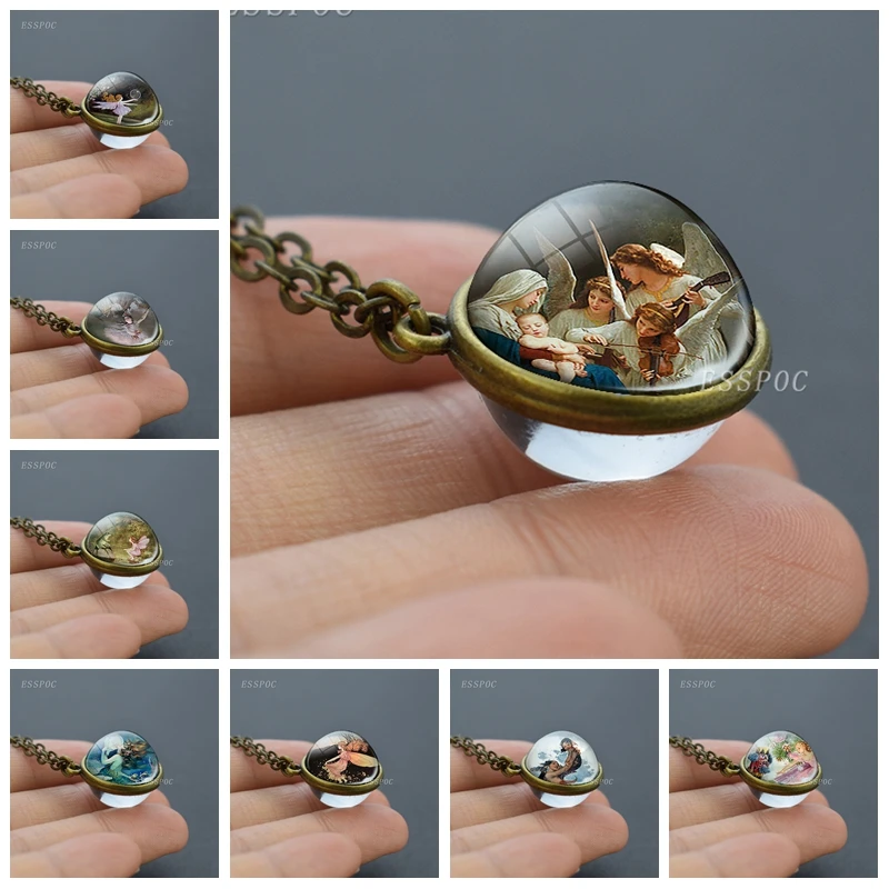 Хадас Готик Ангел искусство луна фея ожерелье ретро Луна хрустальное женские