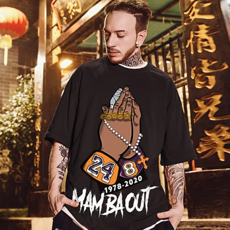 

2021M-8XL Money Hand Printed European and American Tide Brand Hip Hop Short Sleeve Men's Loose Short Sleeve Top