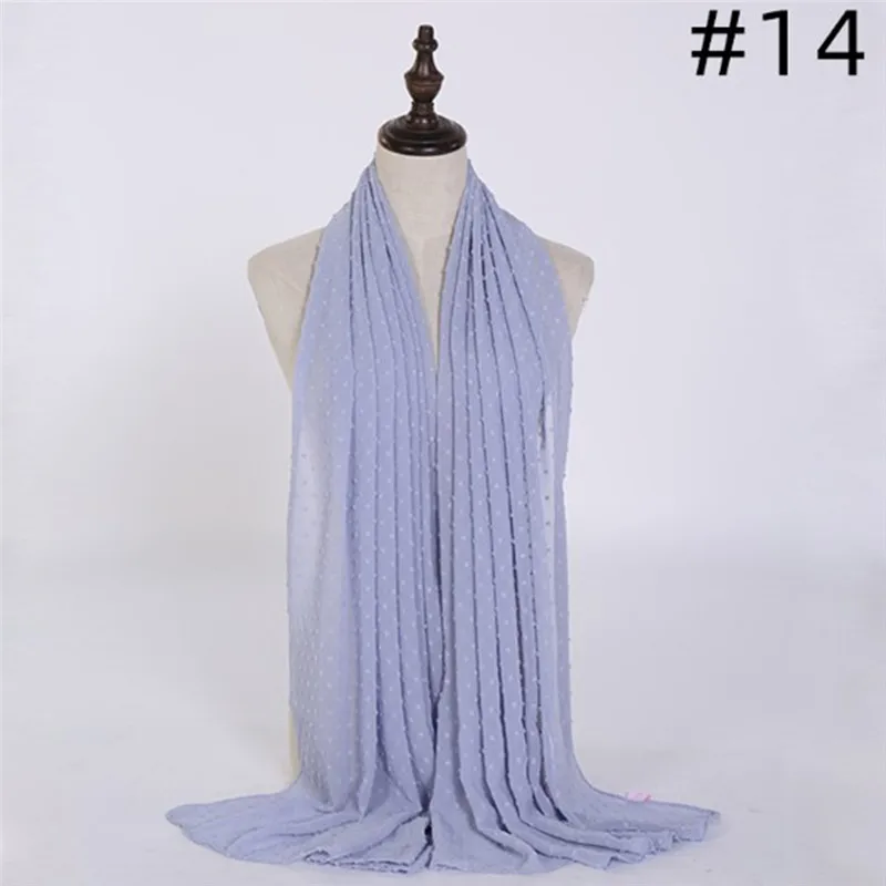 

Imixlot New Elegant Women Solid Color Chiffon Jacquard Stereo Plum Point Scarf Ladies Fashion Muslim Shawl Headband Accessories
