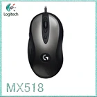 Проводная мышь Logitech (G) MX518, игровая мышь для правой руки, 16000 точекдюйм, Черная