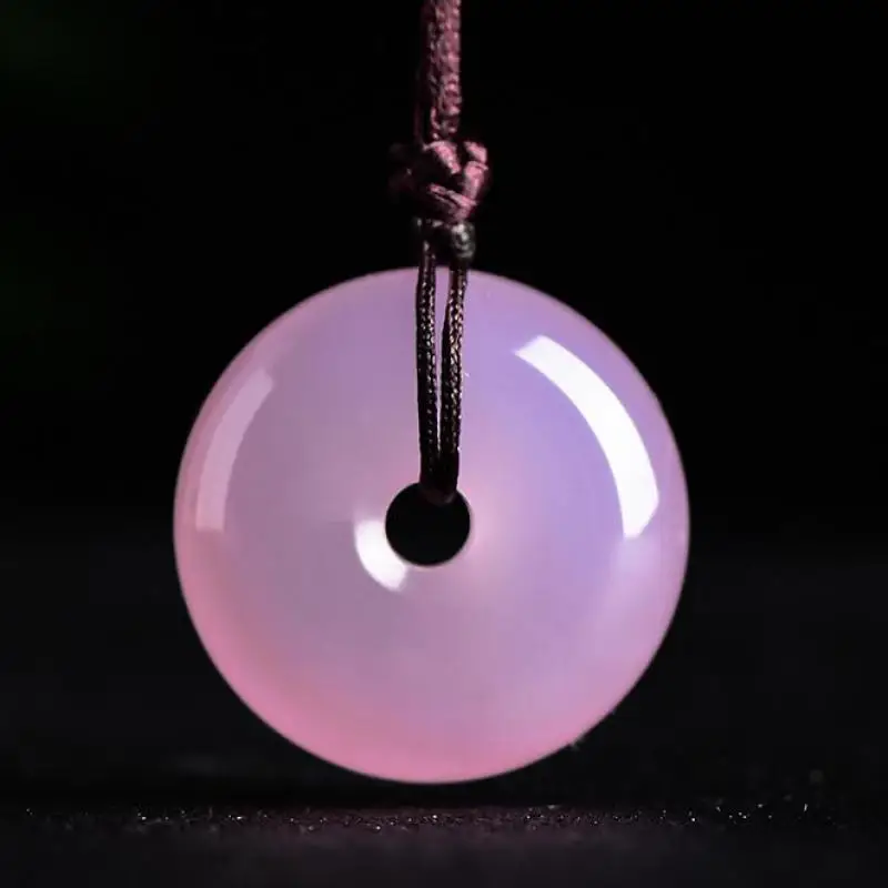 Ожерелье из натурального розового нефрита с подвеской Будды для мужчин и женщин