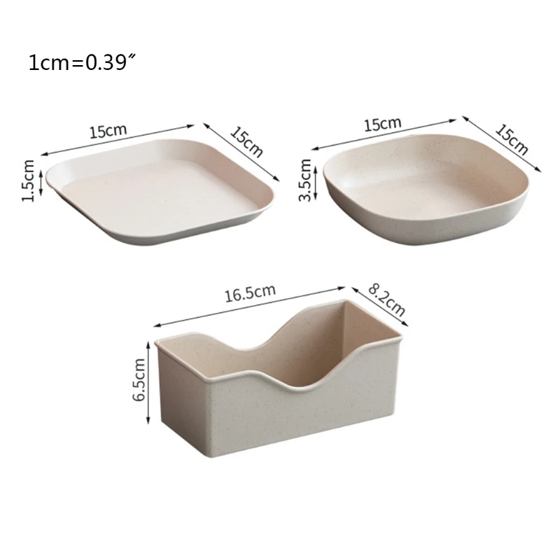 7 шт. квадратные тарелки из пшеничной соломы миски для макаронных изделий салаты