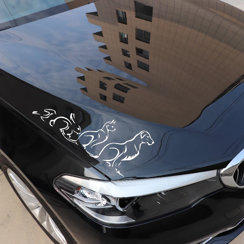

Car Sticker Motorcycle Sticker Cat Dog Rabbit Pet PVC Heat Protection Decal Fun Animal Pattern Black/Silver 19.3x8.8cm