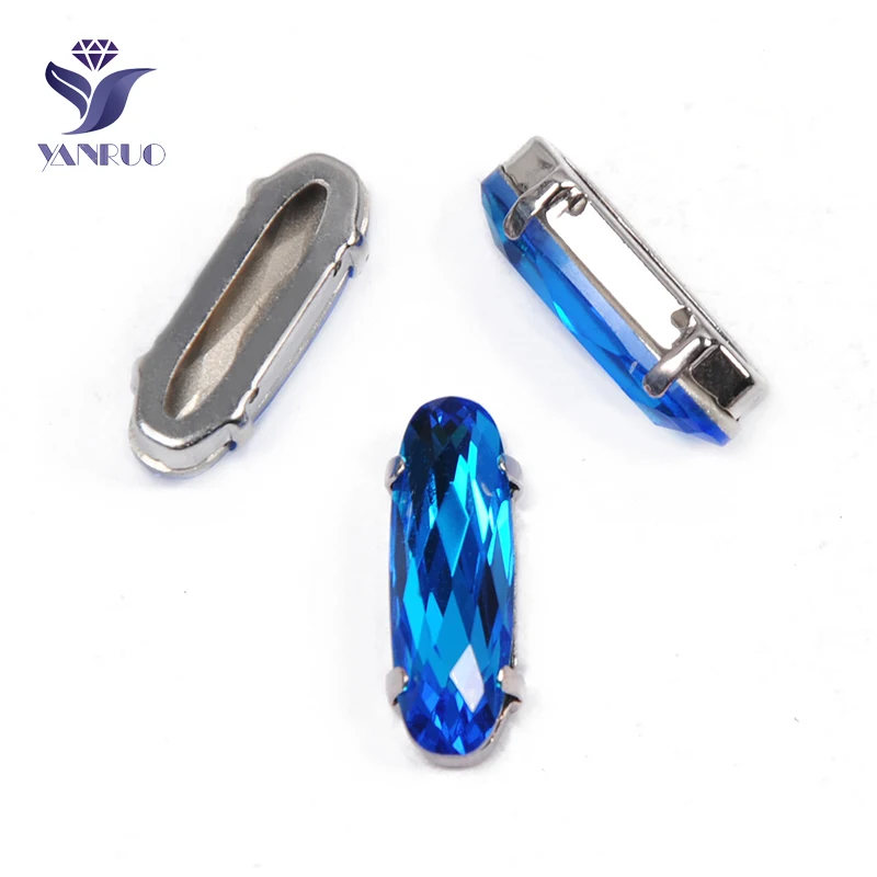 Capri Blue YANRUO 4161, удлиненные Стразы для багета, хрустальные причудливые камни с когтями, K9 точечные Стразы для рукоделия - Цвет: Capri Blue