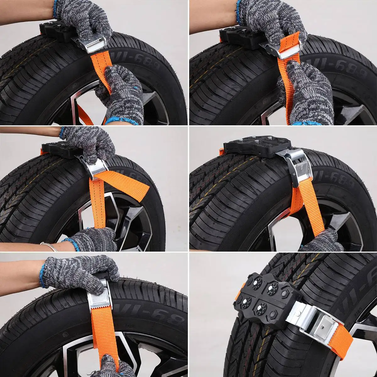 

2Pcs Car Truck Snow Chains Anti Skid Wheel TPU Skidproof Chains Winter Emergency Snow Mud Ice Sand Tire Chain Straps Road Safety