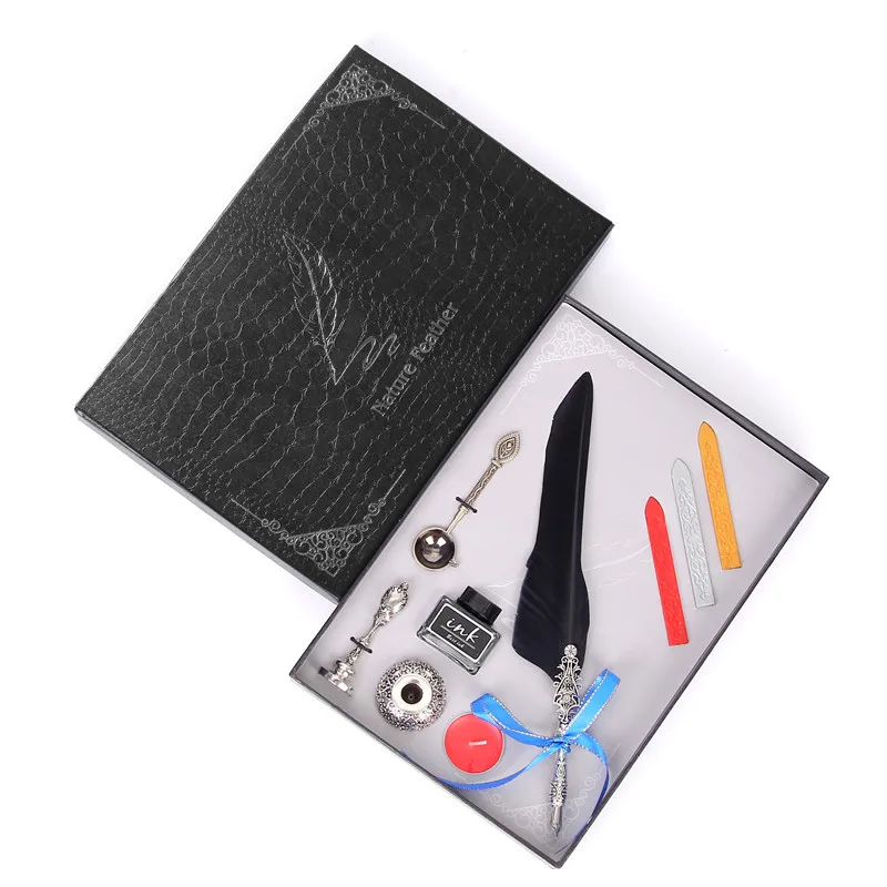 Разноцветная Европейская ретро ручка с перьями подарок на День учителя в коробке