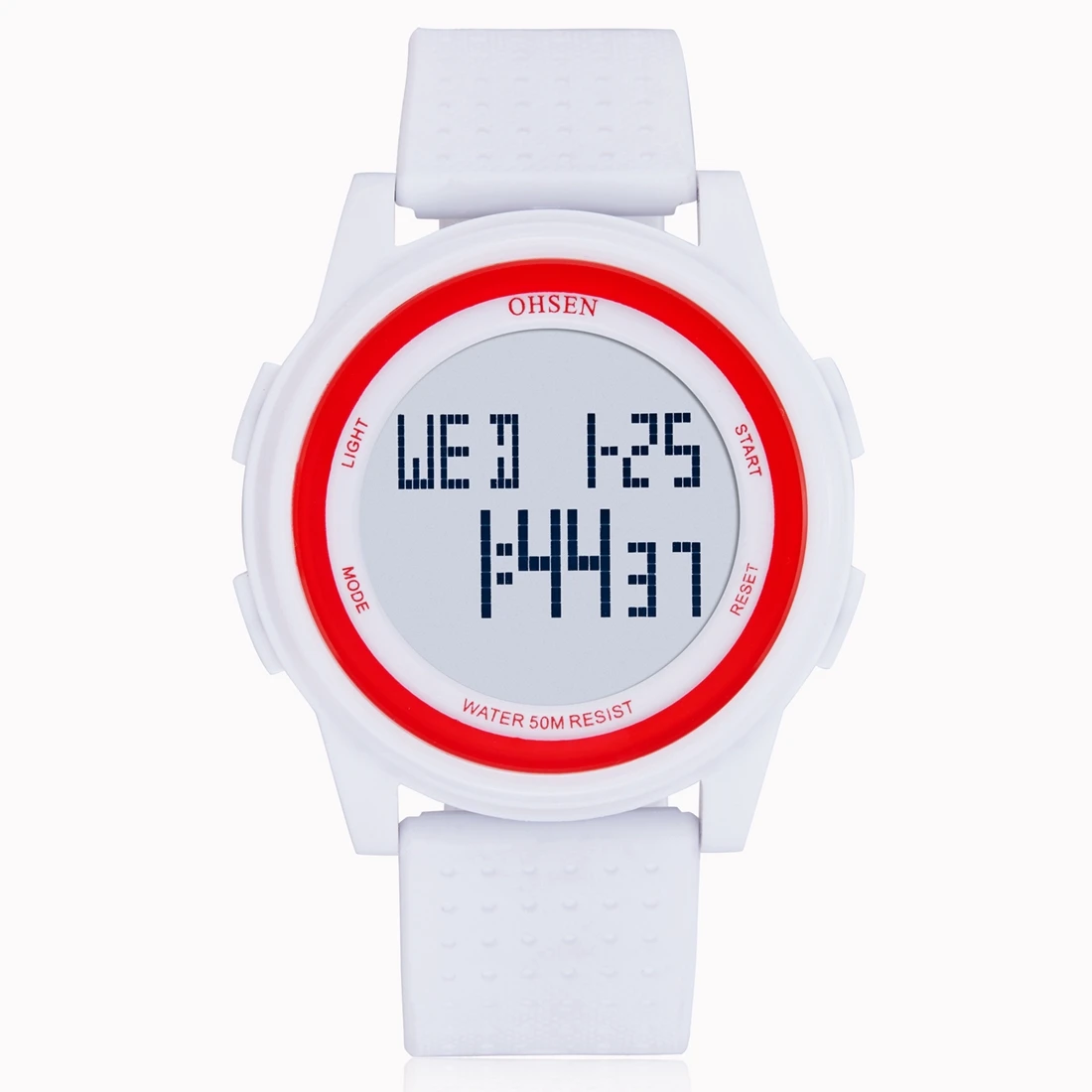 White wristwatch OHSEN цифровые женские наручные часы модные белые водонепроницаемые электронные женские часы спортивные детские подарочные часы relogio feminino - Цвет: White wristwatch