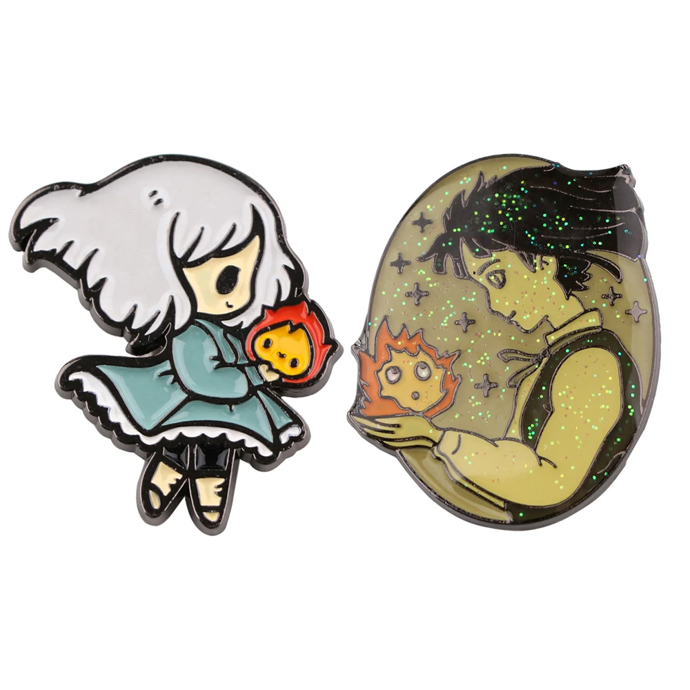 

Howl's Moving Castle Badges With Anime Accessories for Jewelry Lapel Pins Brooches Manga New Year Gift Backpack Badge Enamel Pin