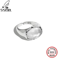 ssteel vintage crystal rings sterling silver 925 for women minimalist geometric designer open ring 2021 trend fine jewellery