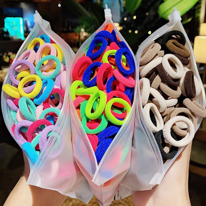 

50/100pcs/Set Girls Colorful Small Elastic Hair Bands Children Ponytail Holder Scrunchie Headband Kids Hair Accessories