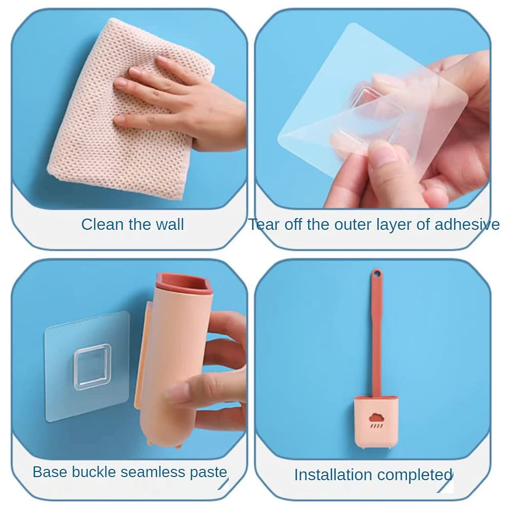 Силиконовая щетка для унитаза с держателем плоская головка гибкая из мягкой