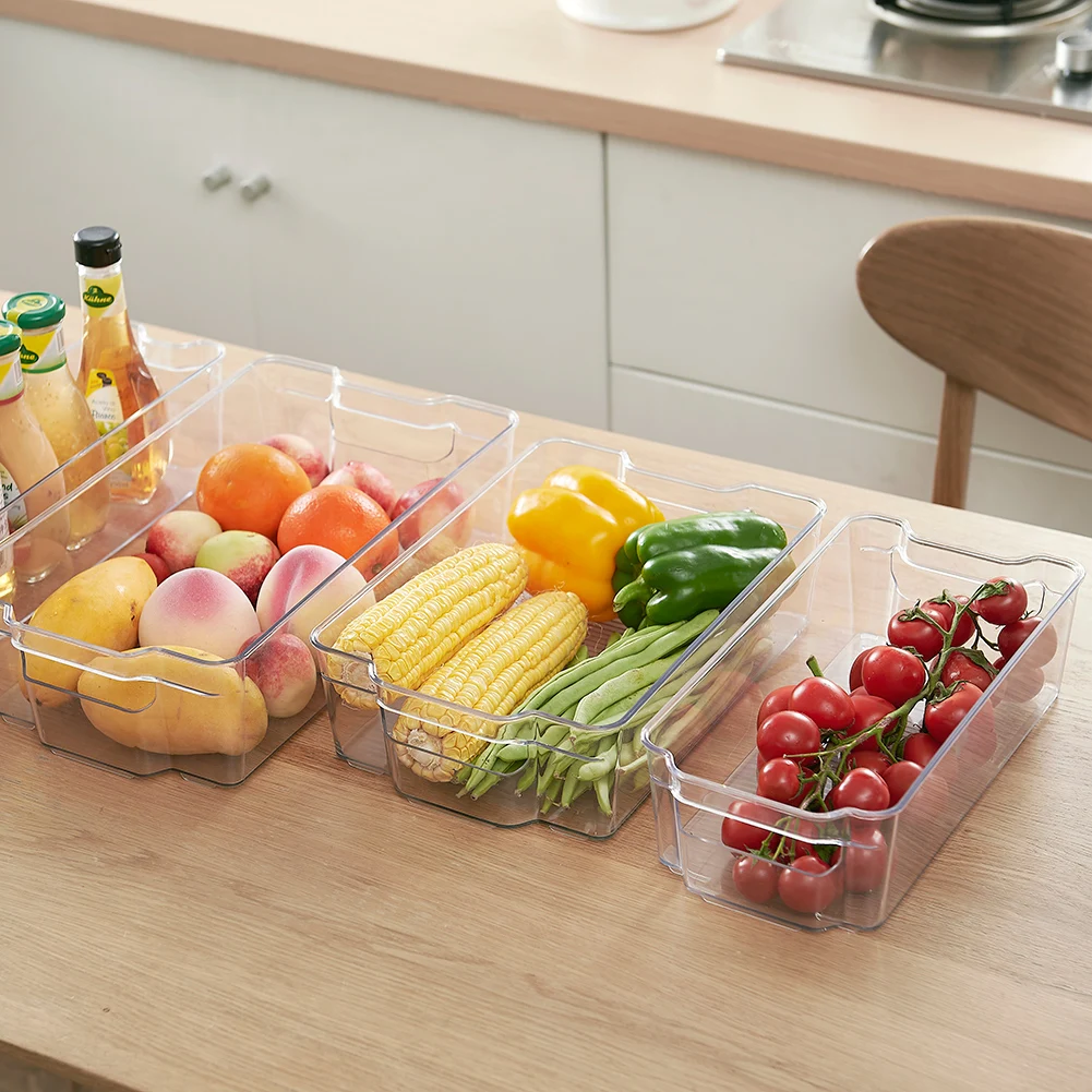 

Kitchen Refrigerator Storage Box Food Container Plastic Fresh Spacer Layer Storage Rack Pull-out Drawers Fresh Sort Organizer