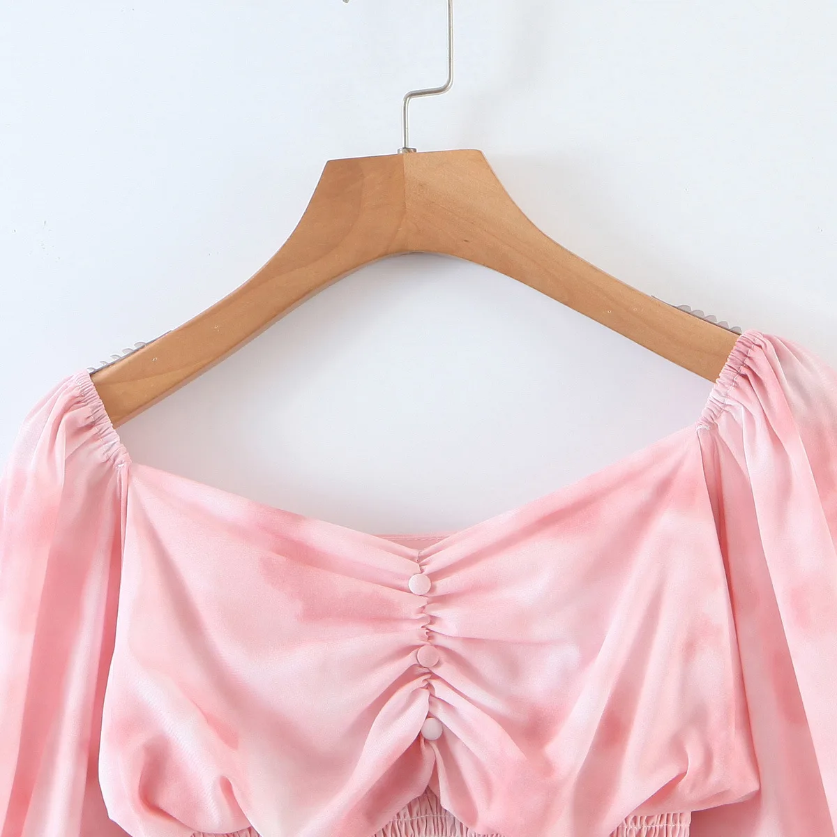 

Ladies Sexy Tie dyed Chiffon short Shirts fashion sexy long sleeve female tops shirts