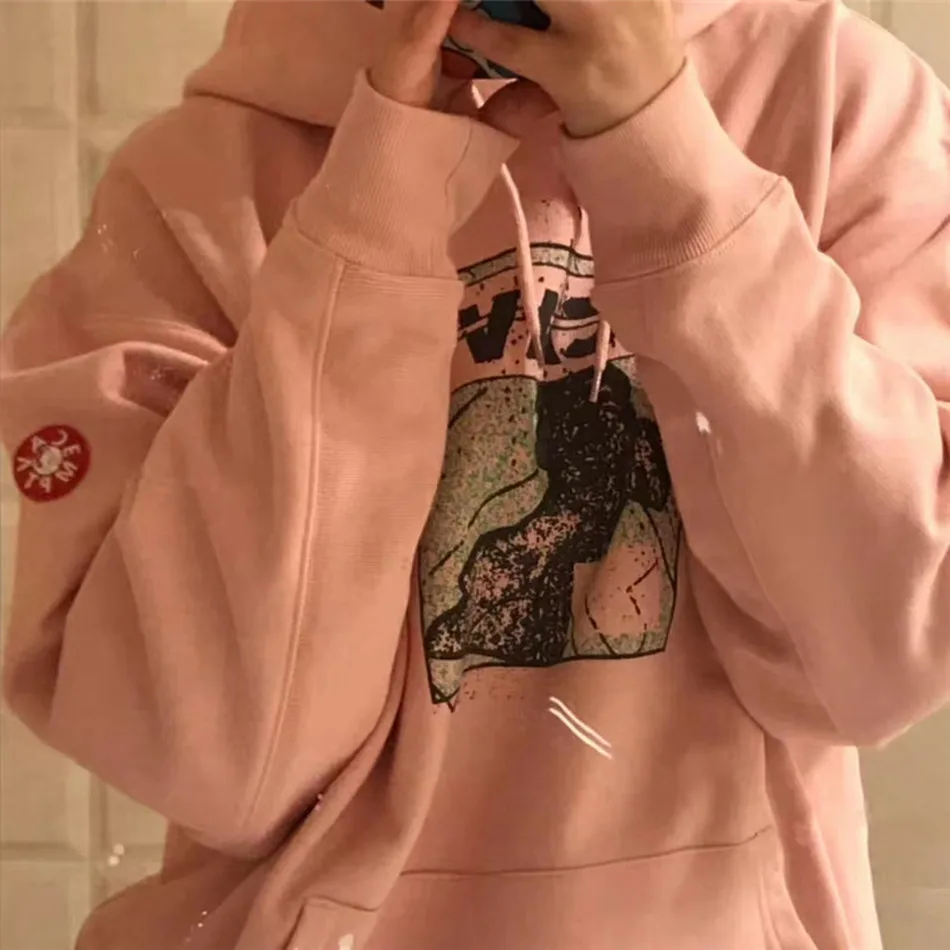 Толстовка для мужчин и женщин свитшот с капюшоном розовая уличная одежда