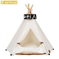 rfwcak portable pet dog tent cat house puppy bed cat toy house dog beds for small dogs washable teepee contain mat pet supplies