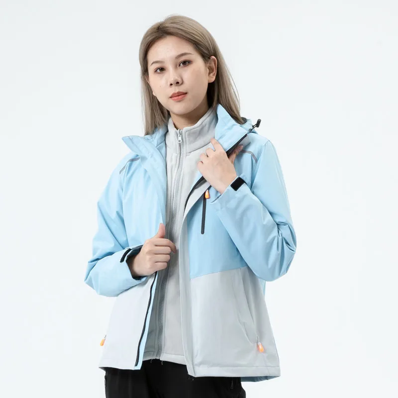 

Women's Japanese tide brand three-in-one removable jacket windproof waterproof outdoor set mountaineering suit two-piece set