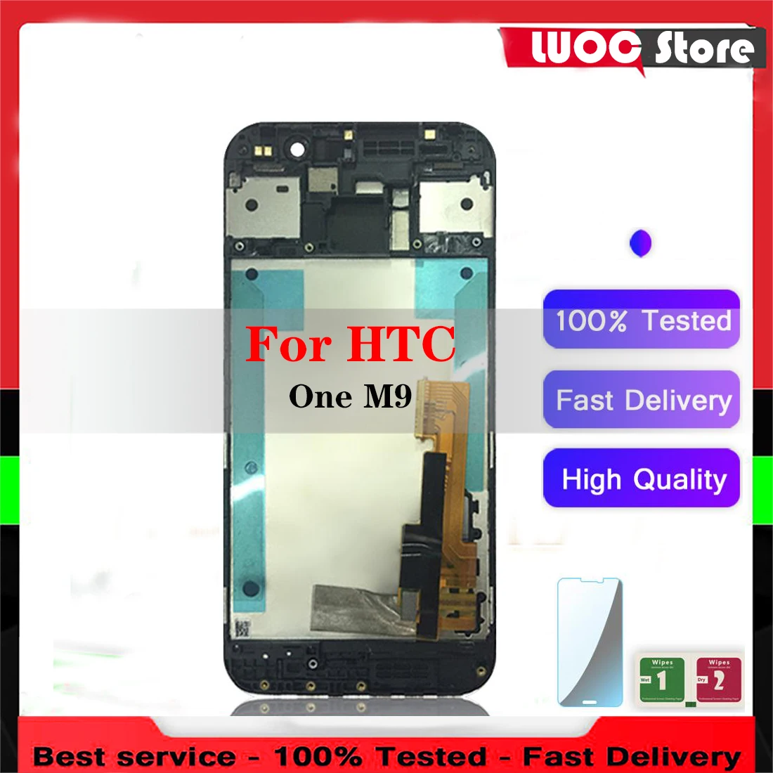 

LCD Display For HTC ONE M9 Phone LCD Touch Screen with Frame For HTC ONE M9 Digitizer Assembly Replacement Parts M9E M9W
