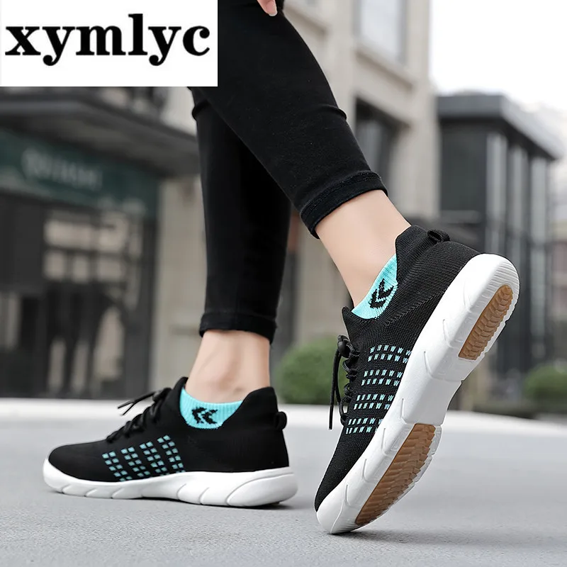 

xymlyc Spring Sneakers Women Shoes Breathable Mesh Fashion Casual Shoes Woman Lace-up Comfortable Ladies Shoes tenis feminino