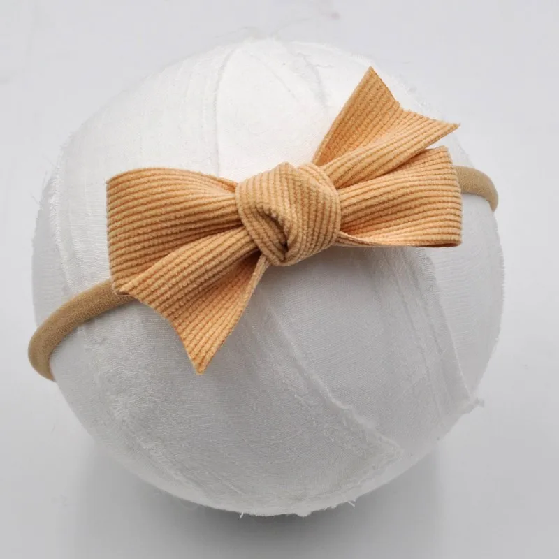 12 шт./лот вельветовые нейлоновые повязки на голову с бантом мягкие для волос