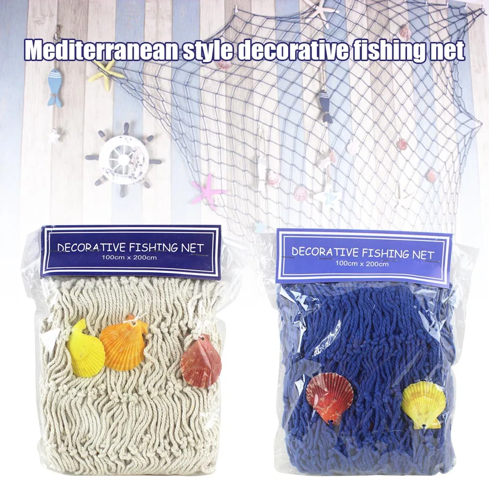 Mediterranean Marine Style Soft Decoration Decorative Fishing Net Hand-woven Float Shell PAK55 | Дом и сад