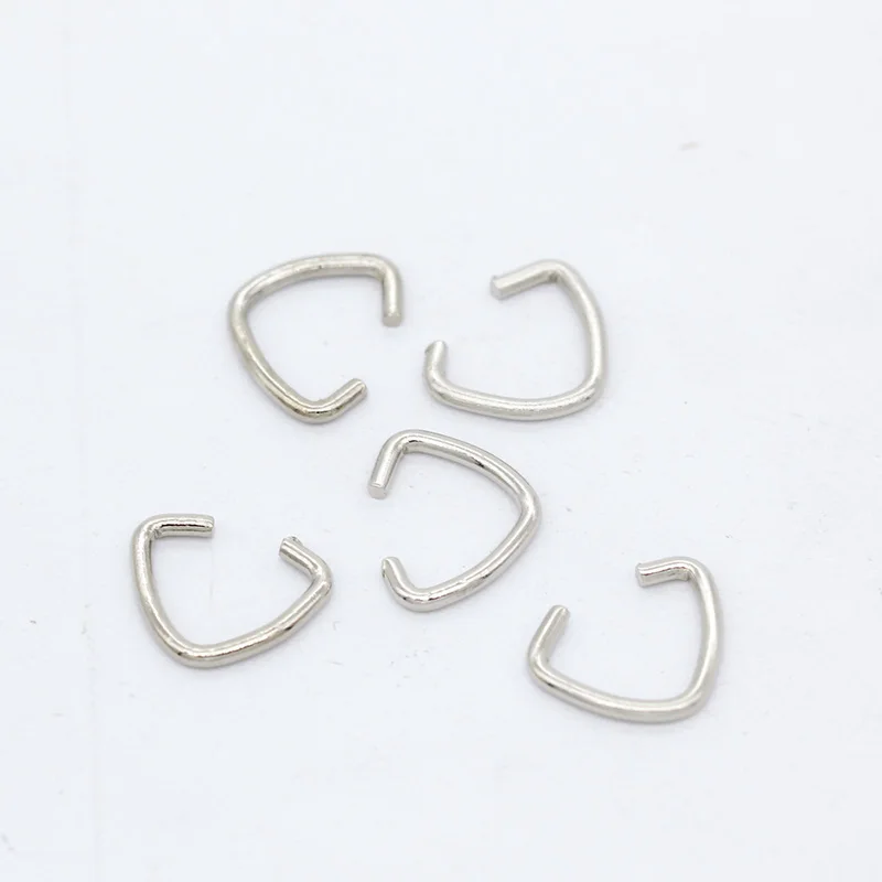 12mm nickel 100p 12 мм 18 мм Золотой Серебряный металлический треугольник прыгающее кольцо зажимное кольцо кулоны для бусина для изготовления украшений соединители зажимы - Цвет: 12mm nickel