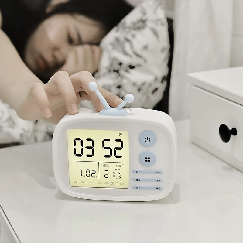 Ретро будильник в форме телевизора многофункциональные прикроватные