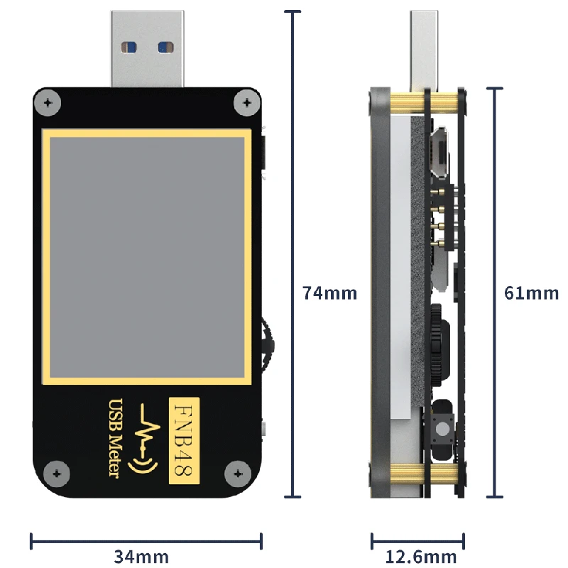 Вольтметр FNB48 PD амперметр QC4 + PD3.0 2 0 PPS USB-тестер измеритель емкости быстрой зарядки