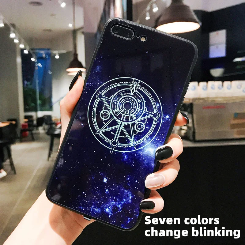 Светящийся светодиодный чехол Magic Array для телефона iphone 12 Mini 11Pro XS Max XR SE закаленная