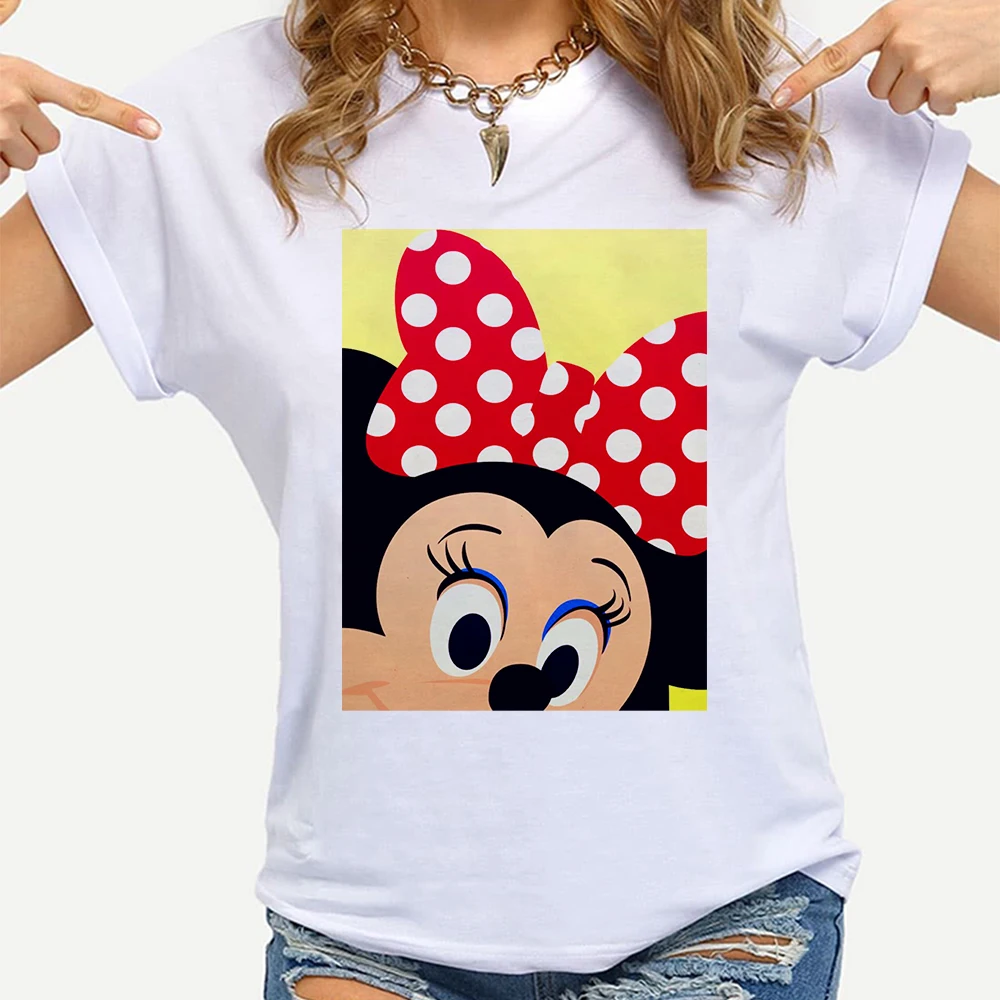 

Disney Mickey Mouse Women Edgy Clothes Aesthetic T-shirts Edgy Casual Summer High Brand Graphic Shirt Short Sleeve European