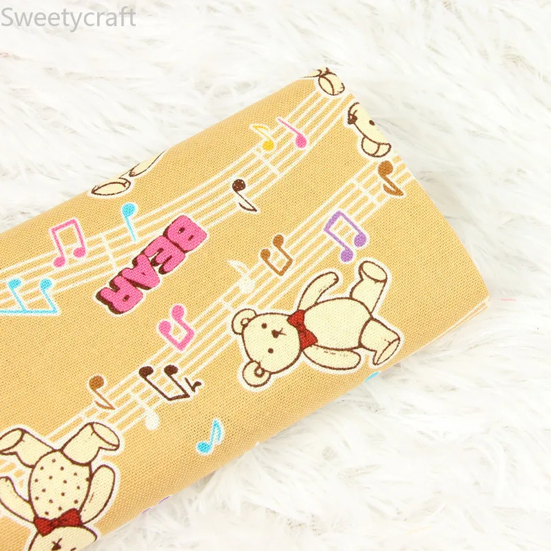 110x45 см плотная хлопчатобумажная ткань наполовину двора печать нот для