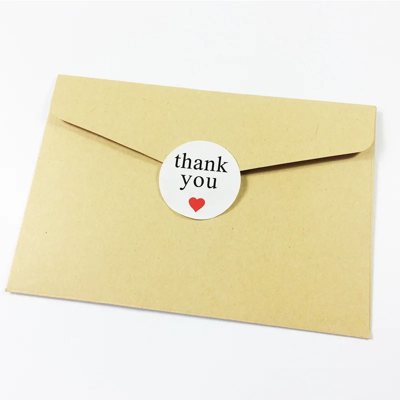 

600pcs/lot Thank You With White Heart Style DIY Seal Creative Decor Packing Sticker