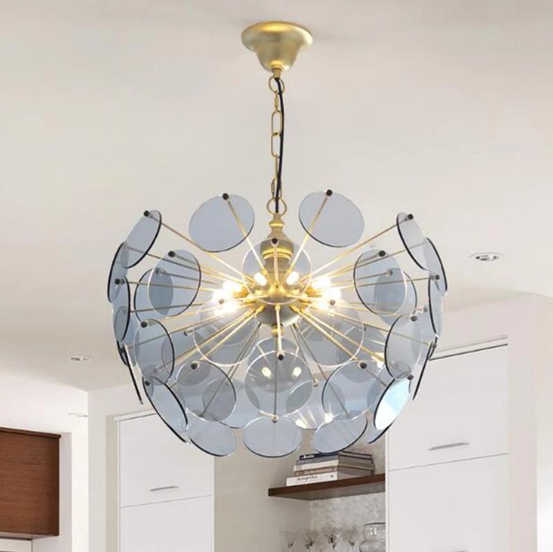 Постмодерн стеклянный подвесной светильник роскошный Гонконг-стиль в