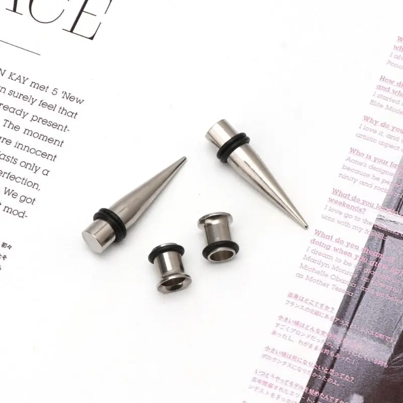 

Gauge 7mm Pair of 316l Stainless Steel Ear Eyelets Tapers and Tunnels Ear Studs Stretching Tools Kit Body Jewelry HX6F