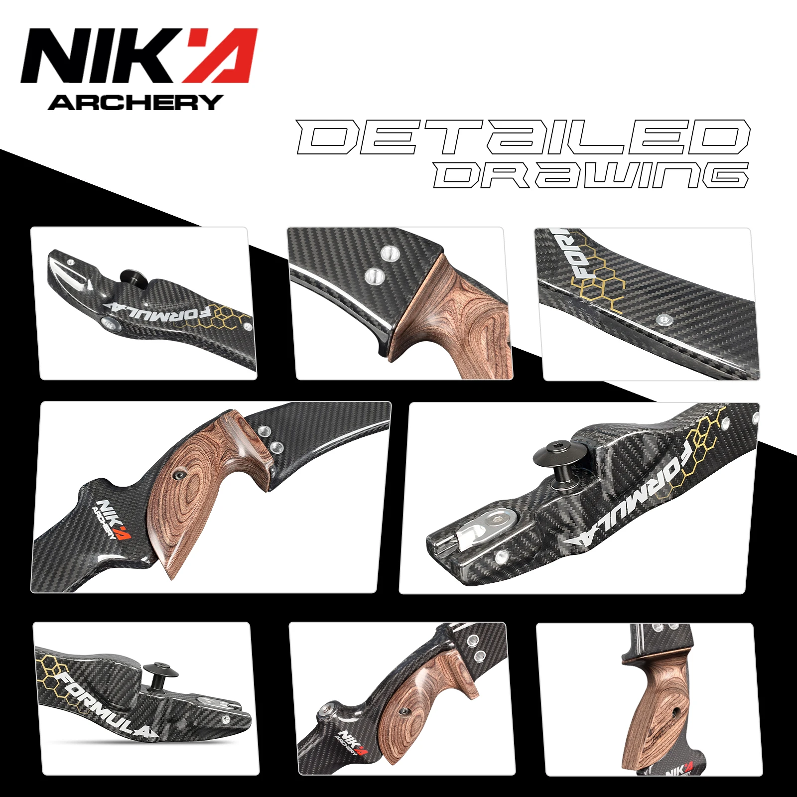 Скидка Рекурсивная ручка для лука из 100% чистого углеродного волокна, 25 дюймов